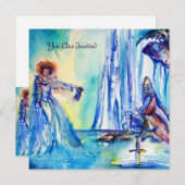 Invitation ROI ARTHUR, DAME DU LAC ET EXCALIBUR or (Devant / Derrière)