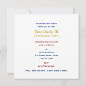 Invitation Roi Charles III Coronation Fun Personnalisé (Dos)
