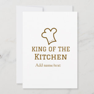 Invitation Roi de la cuisine marron chef cuisine chapeau marr