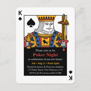 Invitation Roi de Pique Soirée Poker Pendaison de Crémaillère