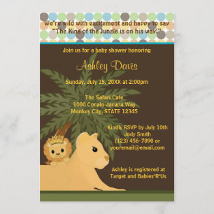 Invitation Roi d'invitation de baby shower de LION de la