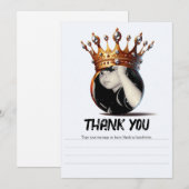 Invitation Roi du Basketball Couronne Dorée Anniversaire Merc (Devant / Derrière)