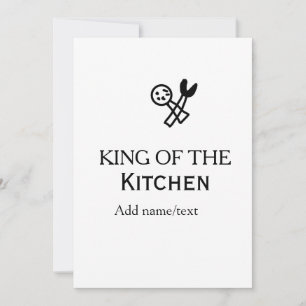 Invitation Roi du chef de cuisine cuisine ajouter nom couronn