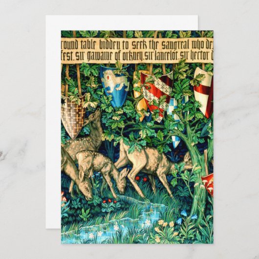 Invitation Roi médiéval Arthur William Morris (Devant / Derrière)