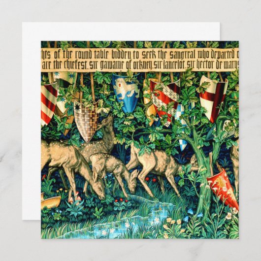 Invitation Roi médiéval Arthur William Morris (Devant / Derrière)