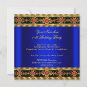 Invitation Roi Prince Royal Bleu Or Rouge Couronne Anniversai (Dos)