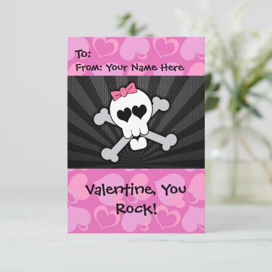 Invitation Rokin' Valentine Skull (Debout devant)