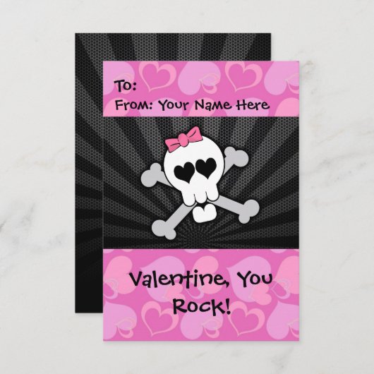 Invitation Rokin' Valentine Skull (Devant / Derrière)