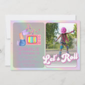 Invitation Roll Disco Roller Anniversaire de enfant de patina (Devant)