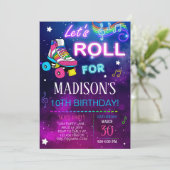 Invitation Roll Girl Patinage Anniversaire (Debout devant)