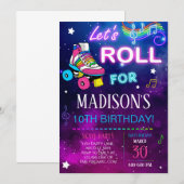 Invitation Roll Girl Patinage Anniversaire (Devant / Derrière)