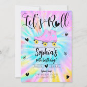 Invitation Roll Girl Tie Dye fête d'anniversaire (Devant)