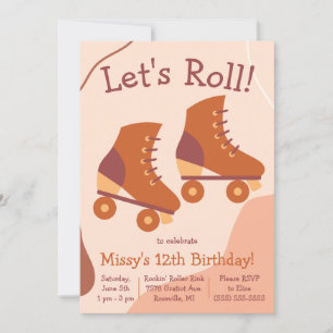 Invitation Roll ! Roller Skate à thème fête d'anniversaire