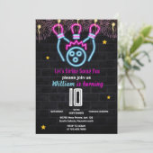 Invitation Roll Strike cool sports bleu Bowling 10e anniversa (Debout devant)