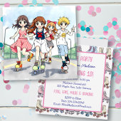 Invitation Roller Anime Patinage à thème Anniversaire fête