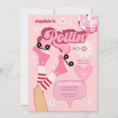 Invitation Roller Disco Anniversaire Fête Roller Skate (Devant)