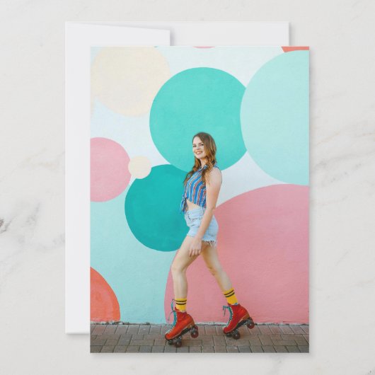 Invitation Roller Disco Anniversaire Fête Roller Skate (Dos)