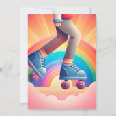 Invitation Roller Disco Arc-en-ciel fête d'anniversaire (Dos)