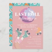 Invitation Roller Disco Moderne Fête des mariées Rétro (Devant / Derrière)