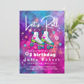 Invitation Roller Patinage beignets de dessert Anniversaire C (Debout devant)
