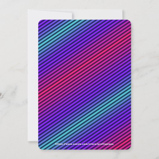 Invitation Roller Patins filles Rainbow Neon fête d'anniversa (Dos)