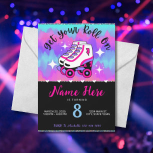 Invitation Roller Rink Patinage fête d'anniversaire
