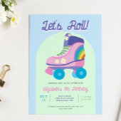 Invitation Roller Skate Retro Skating Girls Anniversaire