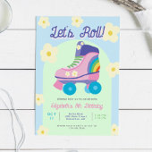 Invitation Roller Skate Retro Skating Girls Anniversaire