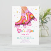 Invitation Roller Skate Roulettes Patinage Fille Anniversaire (Debout devant)