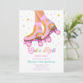 Invitation Roller Skate Roulettes Patinage Fille Anniversaire (Debout devant)