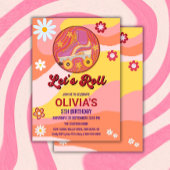 Invitation Roller Skate Super Retro Fille fête d'anniversaire
