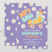 Invitation Roller Skate Thème Groovy 70 Retro Anniversaire (Devant / Derrière)