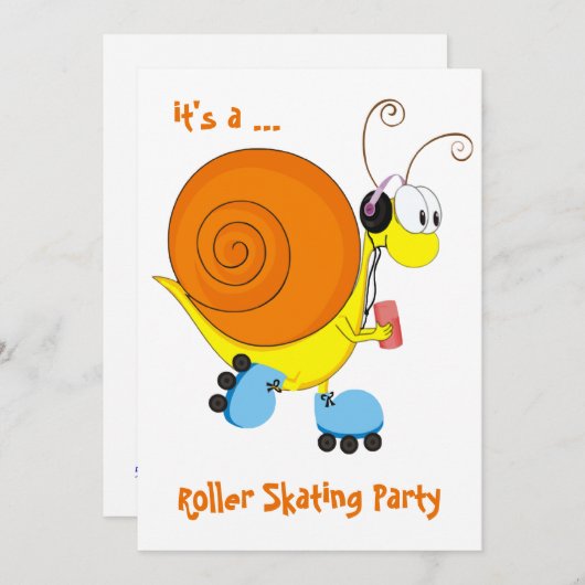 Invitation Roller Sking Snail Roller (Devant / Derrière)