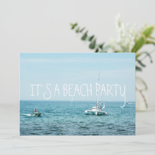 Invitation Rolling Beach Waves Bateaux sur le lac Michigan Oc (Debout devant)