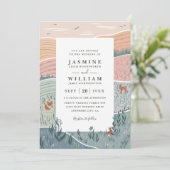 Invitation Rolling Hills Rustic Countryside QR Code Wedding (Debout devant)