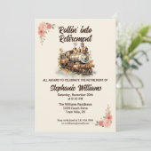 Invitation Rolling in Retraite Voyage Vintage Train Party (Debout devant)