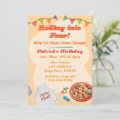 Invitation Rolling into, Pizza Playdoh Birthday (Debout devant)