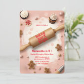 Invitation Rolling Pin Baking Spirit Bright Birthday (Debout devant)