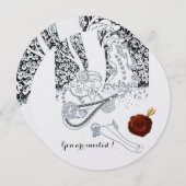 INVITATION ROMANCE, AMANTS ROMANTIQUES CIRE À CACHETER ROUGE (Devant / Derrière)