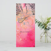 INVITATION ROMANCE / AMANTS ROMANTIQUES EN ÉTOILES DE FUCHSIA (Debout devant)