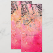 INVITATION ROMANCE / AMANTS ROMANTIQUES EN ÉTOILES DE FUCHSIA (Devant / Derrière)
