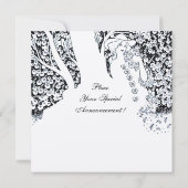 INVITATION ROMANCE, AMANTS ROMANTIQUES MARIAGE PARTY NOIR BLA (Dos)