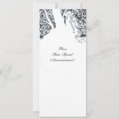 INVITATION ROMANCE, AMANTS ROMANTIQUES MARIAGE PARTY NOIR BLA (Dos)