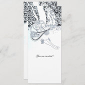 INVITATION ROMANCE, AMANTS ROMANTIQUES MARIAGE PARTY NOIR BLA (Devant / Derrière)