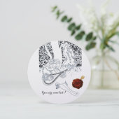 INVITATION ROMANCE, AMANTS ROMANTIQUES SCELLÉ À LA CIRE ROUGE (Debout devant)