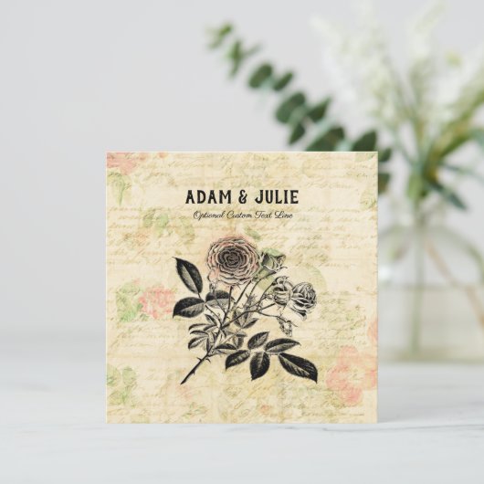 Invitation Romance Amour Mariage Anniversaire ou Saint Valent (Debout devant)