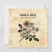 Invitation Romance Amour Mariage Anniversaire ou Saint Valent (Devant)