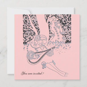 INVITATION ROMANCE / AMOUREUX ROMANTIQUES MARIAGE EN NOIR ET 