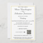 Invitation *~ Romance Blush Flower LOVE AR26 QR RSVP Mariage (Dos)