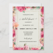 Invitation Romance Blush Rose Roses Fête des mariées de jardi (Devant)